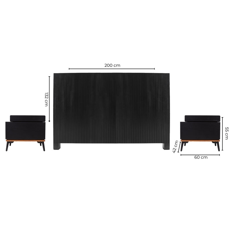 Recamara KS 3 Piezas Yukina - Negro