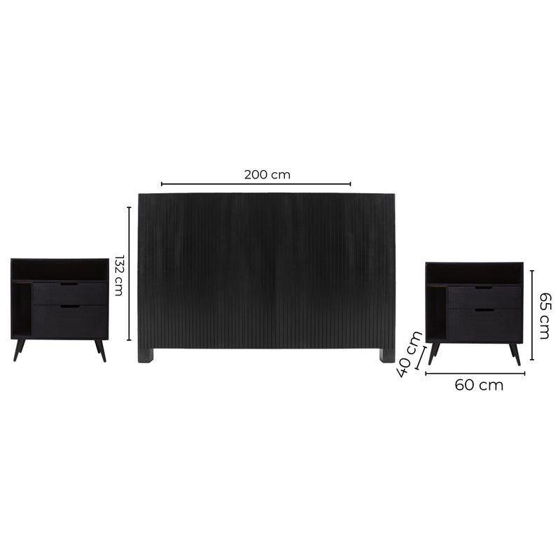 Recamara KS 3 Piezas Menori - Negro