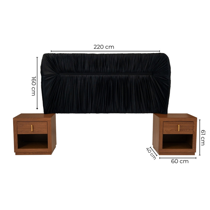 Recamara KS 3 Piezas Umira - Negro y Nogal