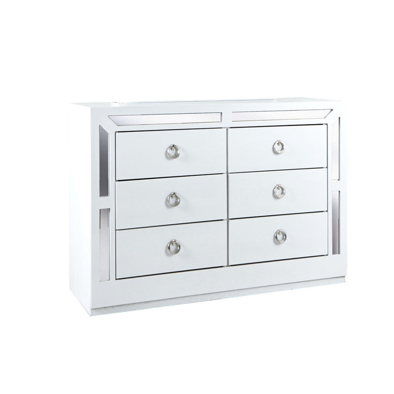 Comoda Cajonera Emilia - Blanco y 
Plata