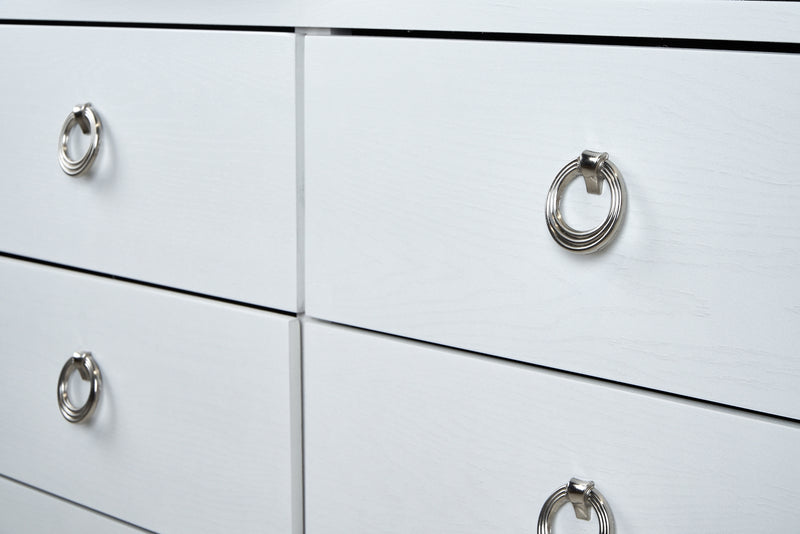 Comoda Cajonera Emilia - Blanco y 
Plata