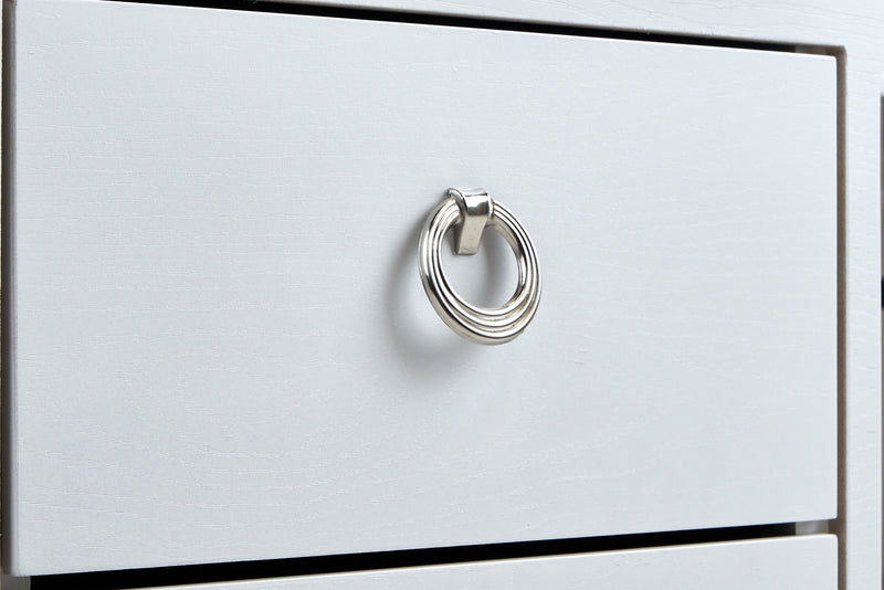 Comoda Cajonera Emilia - Blanco y 
Plata