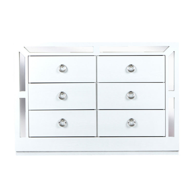 Comoda Cajonera Emilia - Blanco y 
Plata