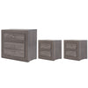 Set de Cajonera y 2 Buros Aurora - Gris