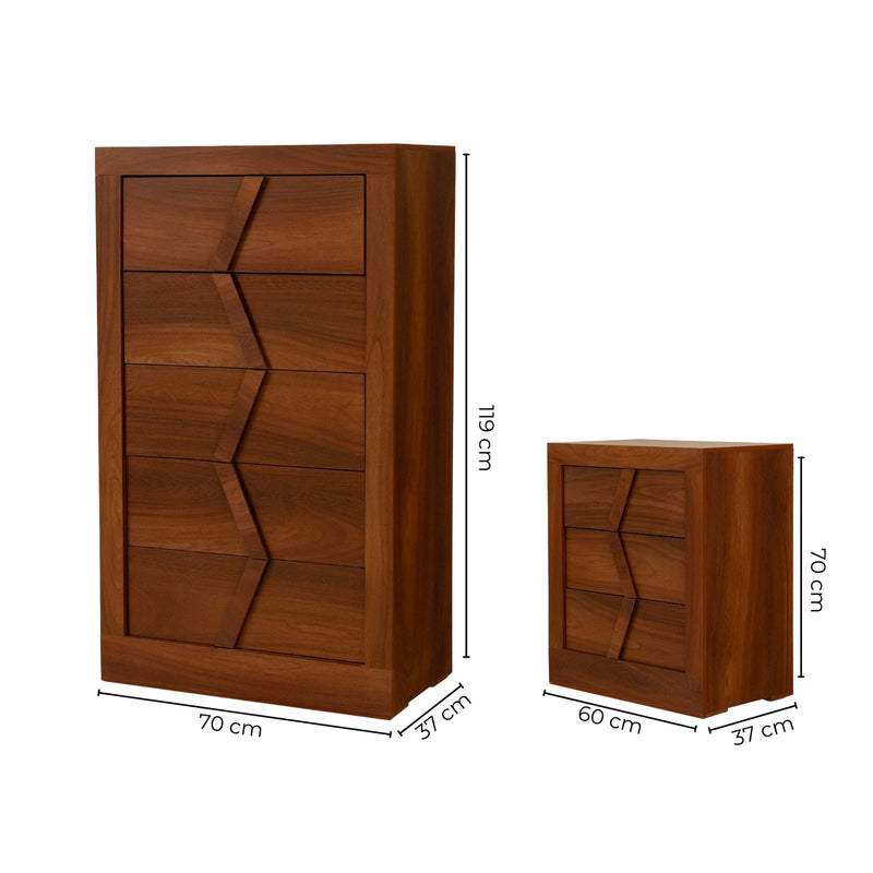Set de Cajonera y 2 Buros Briara - Parota