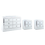 Set de Cajonera y 2 Buros Emilia - Blanco y Plata