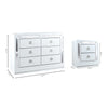 Set de Cajonera y 2 Buros Emilia - Blanco y Plata