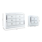 Set de Cajonera y 2 Buros Emilia - Blanco y Plata