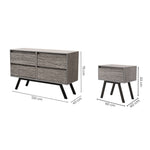 Set de Cajonera y 2 Buros Patricia - Gris