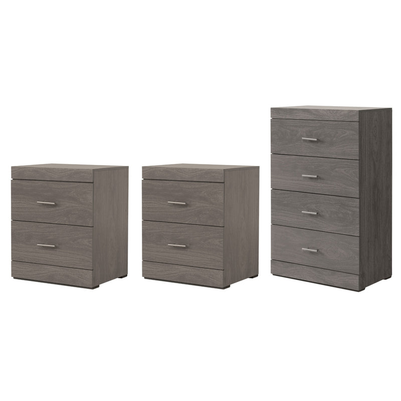 Set de Cajonera y 2 Buros Kirena - Gris
