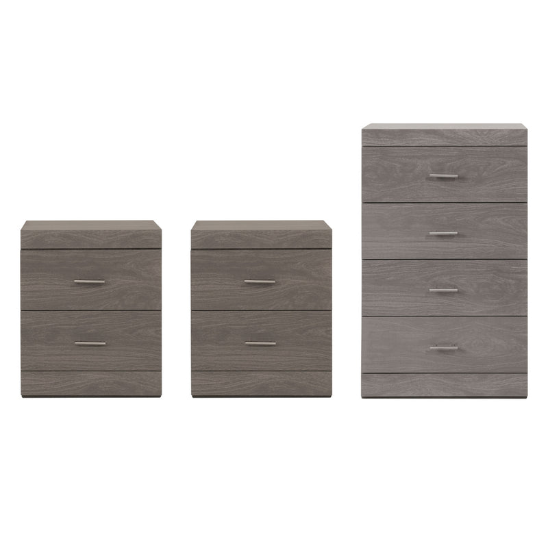 Set de Cajonera y 2 Buros Kirena - Gris