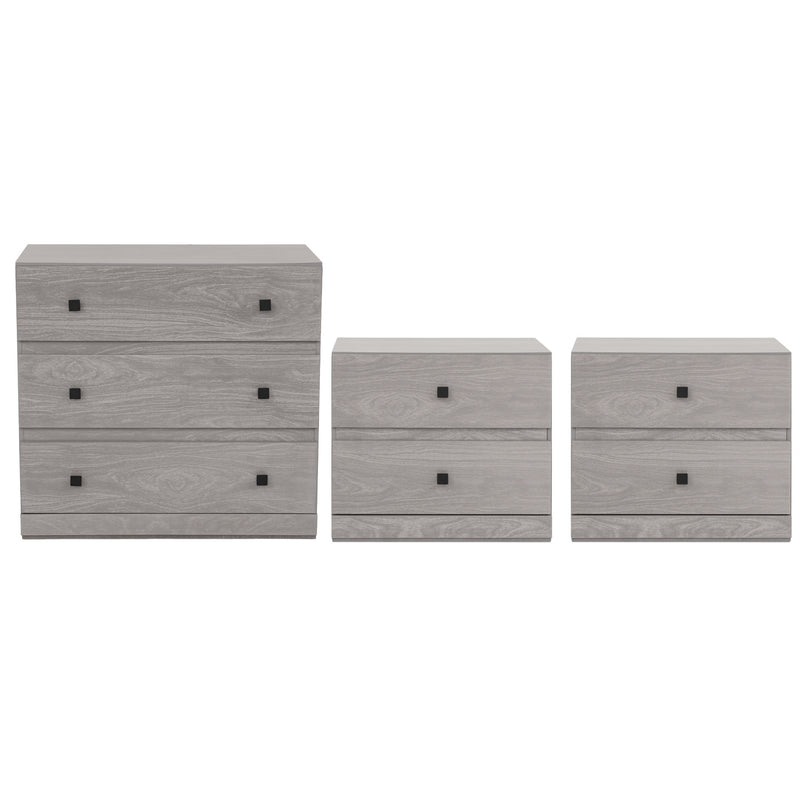 Set de Cajonera y 2 Buros Louis - Gris