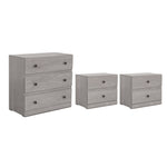 Set de Cajonera y 2 Buros Louis - Gris