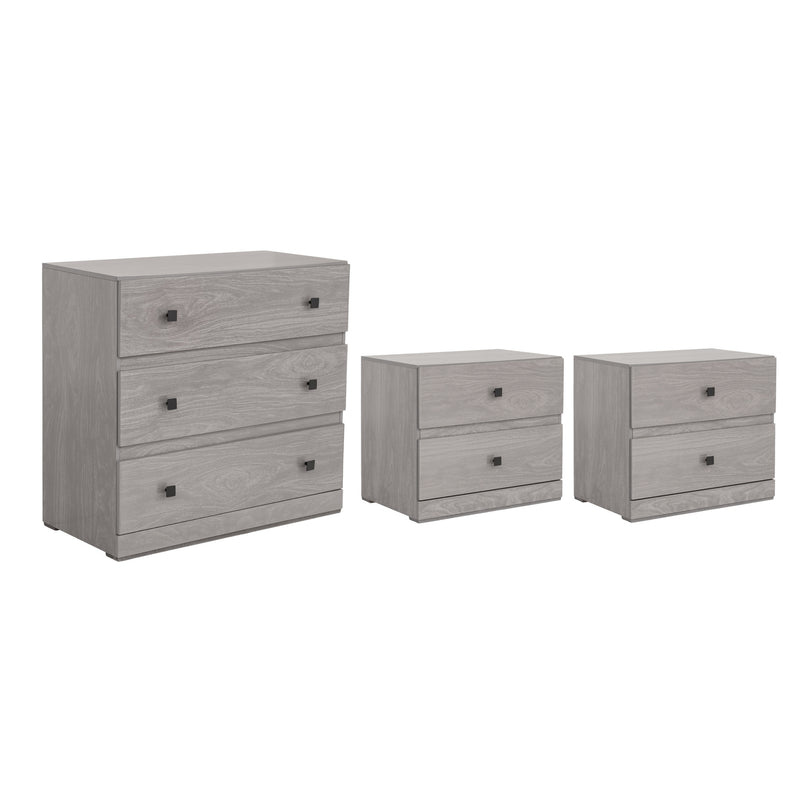 Set de Cajonera y 2 Buros Louis - Gris