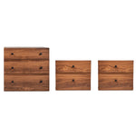 Set de Cajonera y 2 Buros Louis - Nogal