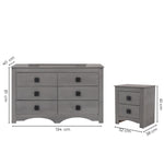 Set de Cajonera y 2 Buros Francia - Gris