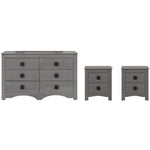 Set de Cajonera y 2 Buros Francia - Gris
