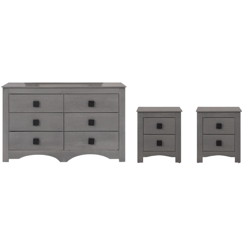 Set de Cajonera y 2 Buros Francia - Gris