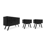 Set de Cajonera y 2 Buros Zenori - Negro