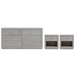 Set de Cajonera y 2 Buros Auma - Gris