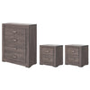 Set de Cajonera y 2 Buros Vizela - Gris