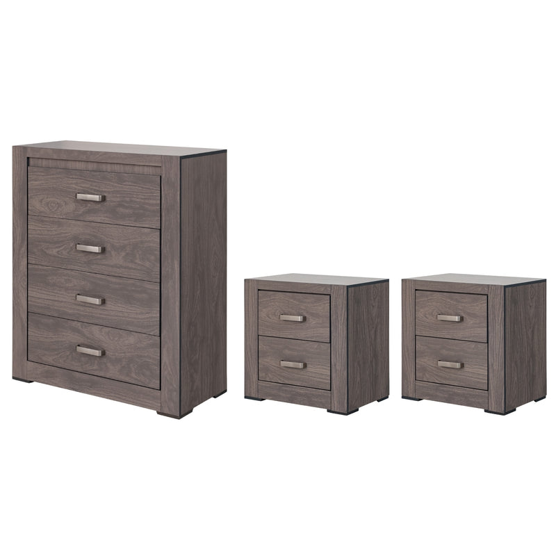 Set de Cajonera y 2 Buros Vizela - Gris