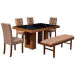 Comedor 4 Sillas 1 Banca Esencial - Nogal