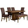 Comedor 4 Sillas 1 Banca Logan - Nogal