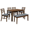 Comedor 4 Sillas 1 Banca Varese - Nogal