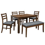Comedor 4 Sillas 1 Banca Varese - Nogal