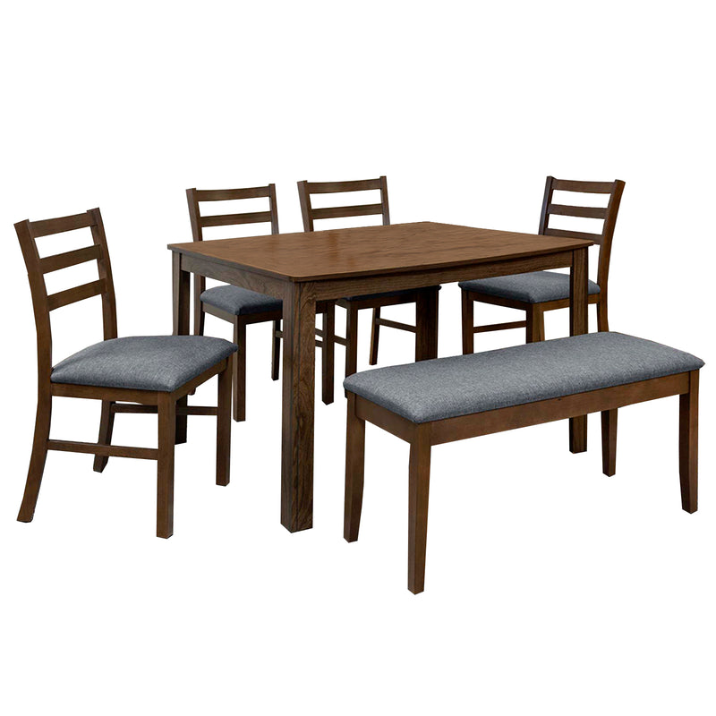 Comedor 4 Sillas 1 Banca Varese - Nogal