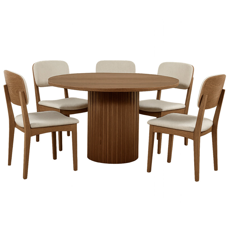 Comedor 5 Sillas Caspio - Nogal
