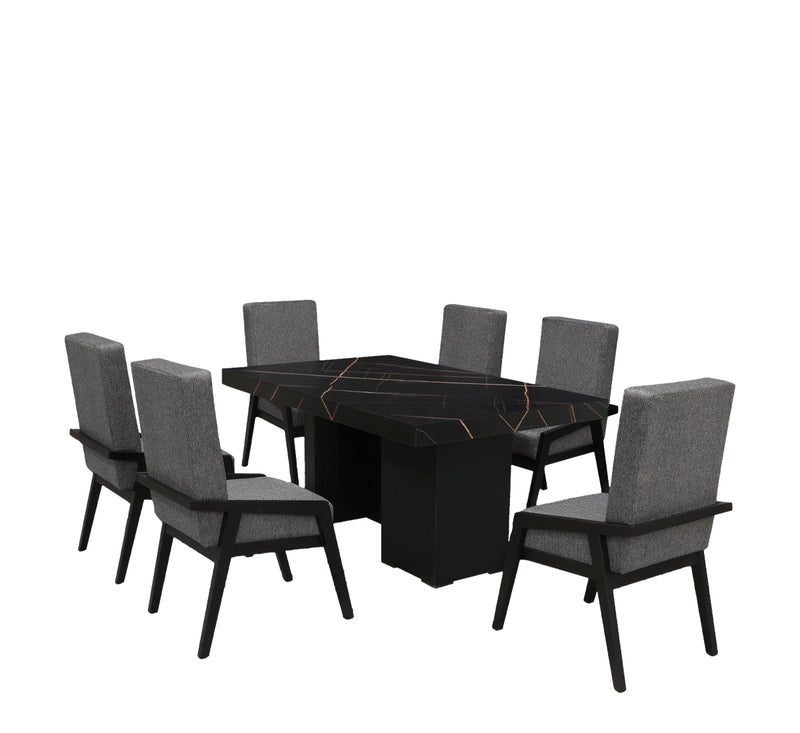 Comedor 6 Sillas Rusia - Negro
