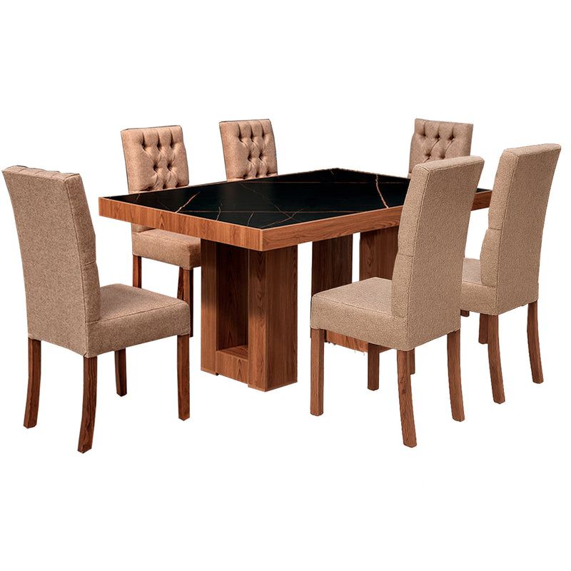 Comedor 6 Sillas Esencial - Nogal