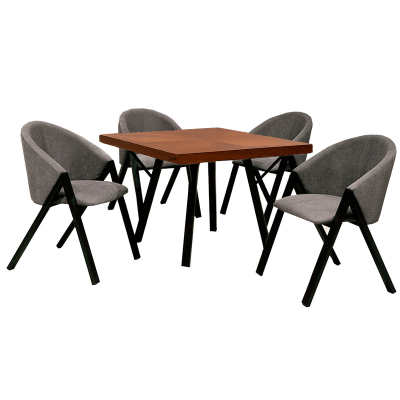 Comedor 4 Sillas Malena - Nogal