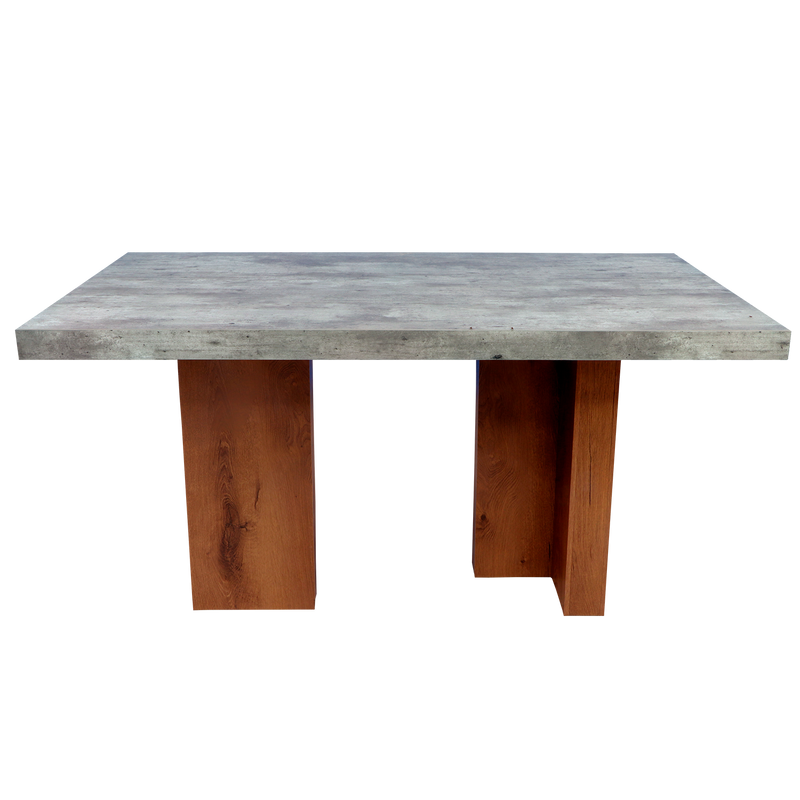 Comedor 4 Sillas 1 Banca Nostan - Roble/Concreto
