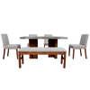 Comedor 4 Sillas 1 Banca Nostan - Roble/Concreto