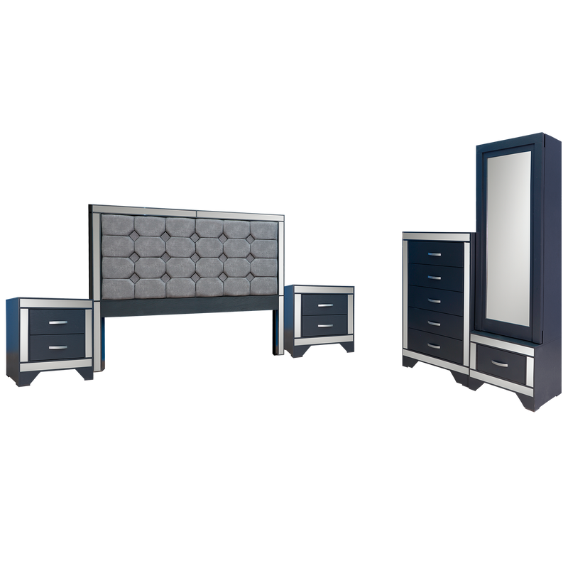 Recamara King Size Cristal - Gris