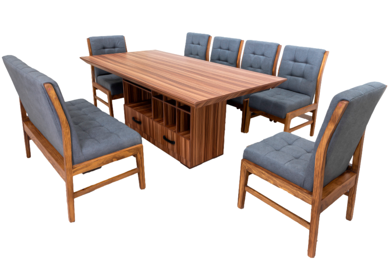 Comedor 6 Sillas 1 Banca Ambar - Nogal