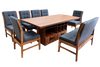Comedor 6 Sillas 1 Banca Ambar - Nogal