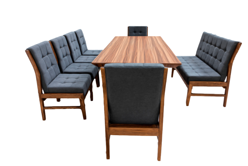 Comedor 6 Sillas 1 Banca Ambar - Nogal
