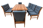 Comedor 6 Sillas 1 Banca Ambar - Nogal