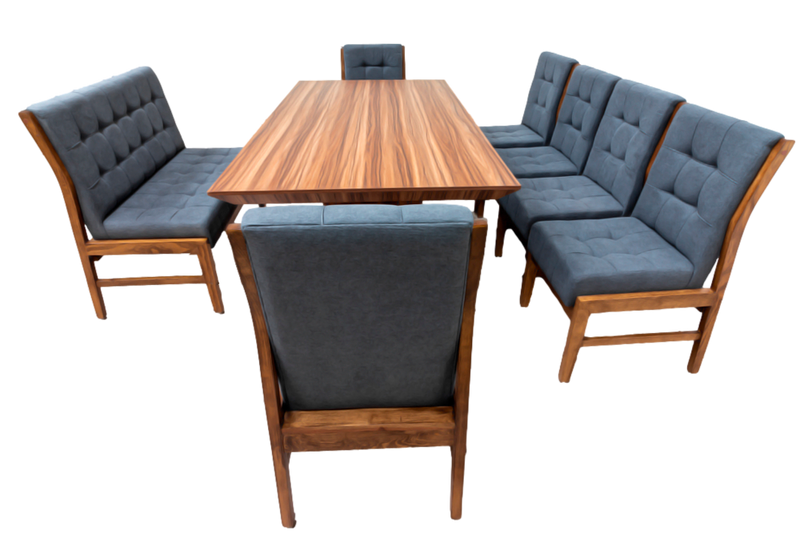 Comedor 6 Sillas 1 Banca Ambar - Nogal