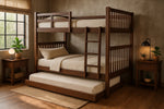 Litera Alabama 3 Camas Individuales - Chocolate