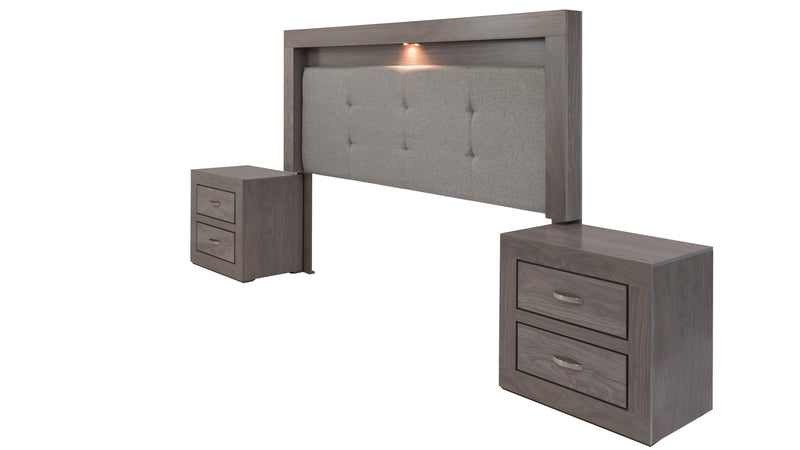 Recamara KS 4 Piezas Aurora Sin Espejo - Gris
