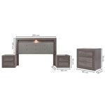 Recamara KS 4 Piezas Aurora Sin Espejo - Gris