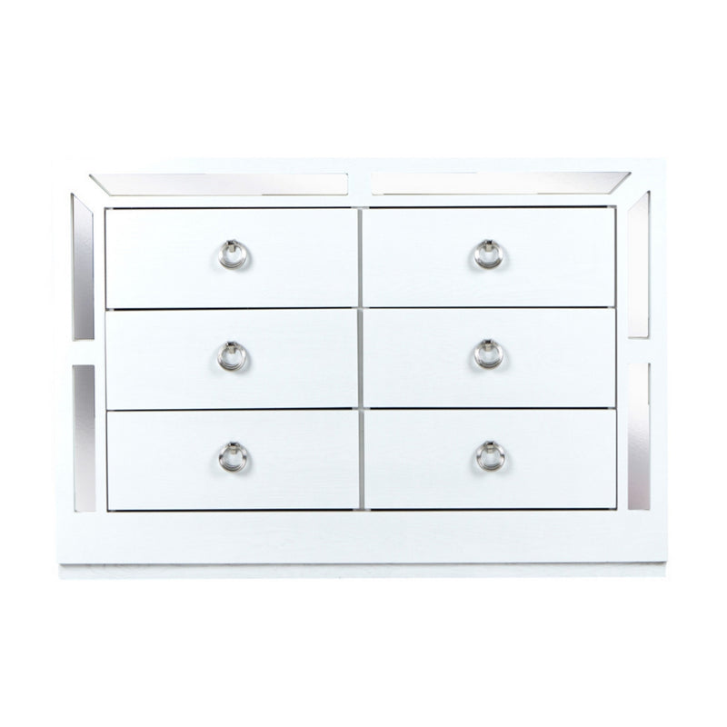 Recamara KS 4 Piezas Emilia Sin Espejo - Blanco y Plata