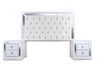 Recamara KS 4 Piezas Emilia Sin Espejo - Blanco y Plata