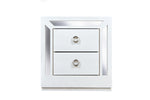Recamara KS 4 Piezas Emilia Sin Espejo - Blanco y Plata
