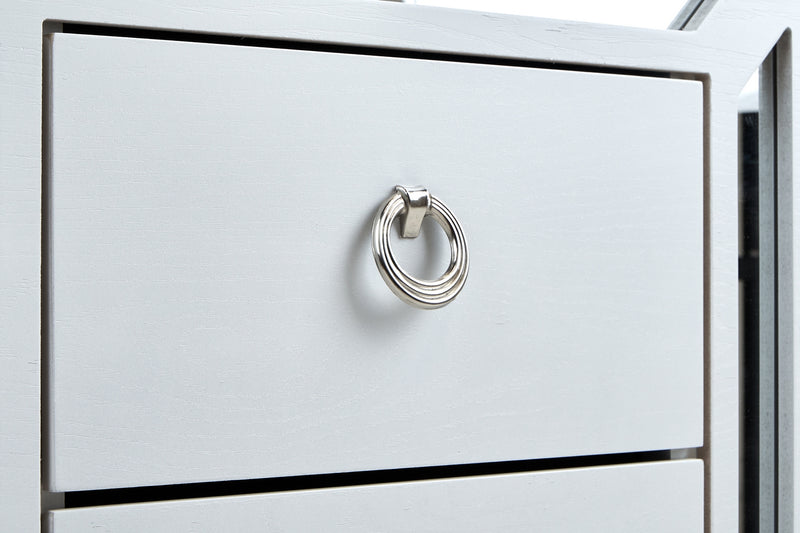 Recamara KS 4 Piezas Emilia Sin Espejo - Blanco y Plata